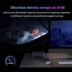 Noirview mp80 mini pc w-11 pro intel 12e génération n97, 16 go ddr5(avancée, 35% plus rapide que la ddr4), 1 to ssd mini ordinat
