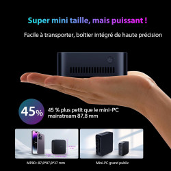 Noirview mp80 mini pc w-11 pro intel 12e génération n97, 16 go ddr5(avancée, 35% plus rapide que la ddr4), 1 to ssd mini ordinat