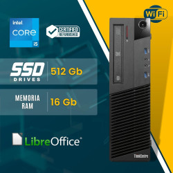Lenovo • Ordinateur pc de Bureau Intel i5, ram 16 Go, 512 Go de Disque SSD, Windows 11 Pro, wi FI, Pc Fixe (Reconditionné)