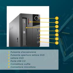 Lenovo • Ordinateur pc de Bureau Intel i5, ram 16 Go, 512 Go de Disque SSD, Windows 11 Pro, wi FI, Pc Fixe (Reconditionné)