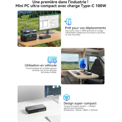 GMKtec K13 Mini PC Intel Ultra 7 256V|LAN 5G|Alimentation PD (8C/8T jusqu'à 4,8 GHz) Mini Ordinateur avec 16 Go DDR5 8533MT/s 51