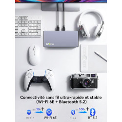 GMKtec K13 Mini PC Intel Ultra 7 256V|LAN 5G|Alimentation PD (8C/8T jusqu'à 4,8 GHz) Mini Ordinateur avec 16 Go DDR5 8533MT/s 51