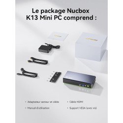 GMKtec K13 Mini PC Intel Ultra 7 256V|LAN 5G|Alimentation PD (8C/8T jusqu'à 4,8 GHz) Mini Ordinateur avec 16 Go DDR5 8533MT/s 51