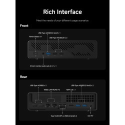MINIS FORUM Arm Mini Workstation avec Prise en Charge du démarrage UEFI, Arm intégré CP8180 (12C/12T, 2,6 GHz, 45 Tops), 64 Go L