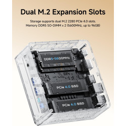 Minis forum m1 lite-125u mini-pc avec processeur intel core ultra 5 125u (12c/14t, jusqu'à 4,3 ghz), 16 go de ram ddr5, ssd de 5