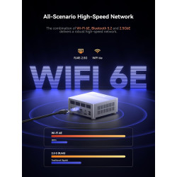 Mini PC MINISFORUM X1-Lite 255 avec AMD Ryzen 7 255 (8C/16T), 32 Go RAM DDR5, SSD M.2 1To, Sorties vidéo 4K HDMI 2.1/DP 1.4/USB 