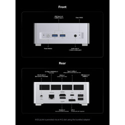 Mini PC MINISFORUM X1-Lite 255 avec AMD Ryzen 7 255 (8C/16T), 32 Go RAM DDR5, SSD M.2 512Go, Sorties vidéo 4K HDMI 2.1/DP 1.4/US