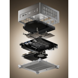 MINIS FORUM DeskMini UM750L Mini PC Ultraplat avec processeur AMD Ryzen 5 7545U, 16 Go de RAM LPDDR5 + SSD PCIe 4.0 de 512 Go, S