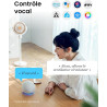 SwitchBot Ventilateur sur pied oscillant, éclairage RGB, 22 dB ultra-silencieux, télécommande, compatible Matter via Hub, débit 