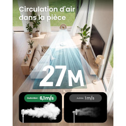 SwitchBot Ventilateur sur pied oscillant, éclairage RGB, 22 dB ultra-silencieux, télécommande, compatible Matter via Hub, débit 