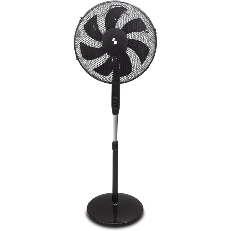 BEPER P206VEN120 Ventilateur sur pied 7 pales, 40 cm, oscillant, 3 vitesses, hauteur réglable jusqu'à 130 cm, base ronde stable,
