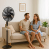 BEPER P206VEN120 Ventilateur sur pied 7 pales, 40 cm, oscillant, 3 vitesses, hauteur réglable jusqu'à 130 cm, base ronde stable,