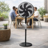 BEPER P206VEN120 Ventilateur sur pied 7 pales, 40 cm, oscillant, 3 vitesses, hauteur réglable jusqu'à 130 cm, base ronde stable,