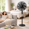 BEPER P206VEN120 Ventilateur sur pied 7 pales, 40 cm, oscillant, 3 vitesses, hauteur réglable jusqu'à 130 cm, base ronde stable,