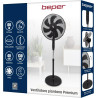 BEPER P206VEN120 Ventilateur sur pied 7 pales, 40 cm, oscillant, 3 vitesses, hauteur réglable jusqu'à 130 cm, base ronde stable,