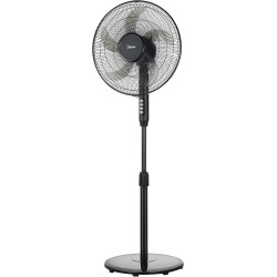Midea Ventilateur sur Pied 107,5–122 cm, 40 W, 5 pales de 40 cm de diamètre, oscillant, 3 vitesses, hauteur réglable, moteur en 