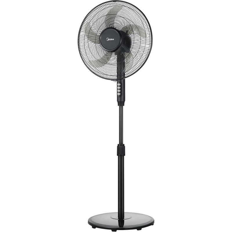Midea Ventilateur sur Pied 107,5–122 cm, 40 W, 5 pales de 40 cm de diamètre, oscillant, 3 vitesses, hauteur réglable, moteur en 