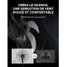 Midea Ventilateur sur Pied 107,5–122 cm, 40 W, 5 pales de 40 cm de diamètre, oscillant, 3 vitesses, hauteur réglable, moteur en 