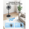 Midea Ventilateur sur Pied 107,5–122 cm, 40 W, 5 pales de 40 cm de diamètre, oscillant, 3 vitesses, hauteur réglable, moteur en 