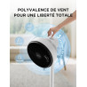 Midea Ventilateur sur pied 4 en 1, hauteur réglable 30-110 cm, oscillant, ultra-silencieux, inclinaison 90°, 3 vitesses, blanc. 