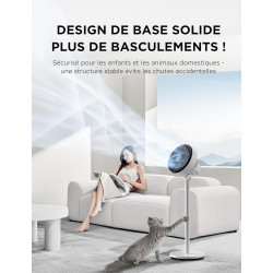Midea Ventilateur sur pied 4 en 1, hauteur réglable 30-110 cm, oscillant, ultra-silencieux, inclinaison 90°, 3 vitesses, blanc. 