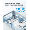 Midea Ventilateur sur pied 4 en 1, hauteur réglable 30-110 cm, oscillant, ultra-silencieux, inclinaison 90°, 3 vitesses, blanc. 