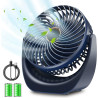 Ventilateur bureau silencieux usb avec Rechargeable Batterie 4000mAh,5 Vitesse petit ventilateur table pour La Chambre,domair,cu