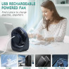 Ventilateur bureau silencieux usb avec Rechargeable Batterie 4000mAh,5 Vitesse petit ventilateur table pour La Chambre,domair,cu