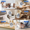 Ventilateur de Table Silencieux,Ventilateur de Bureau à Circulation D'air, Flux d'air Puissant,3 Vitesses, Minuterie 7,5 Heures,