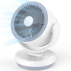 Ventilateur de Table Silencieux,Ventilateur de Bureau à Circulation D'air, Flux d'air Puissant,3 Vitesses, Minuterie 7,5 Heures,