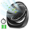 Ventilateur bureau silencieux usb avec Rechargeable Batterie 4000mAh,5 Vitesse petit ventilateur table pour La Chambre,domair,cu