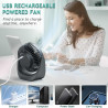 Ventilateur bureau silencieux usb avec Rechargeable Batterie 4000mAh,5 Vitesse petit ventilateur table pour La Chambre,domair,cu