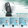 Ventilateur bureau silencieux usb avec Rechargeable Batterie 4000mAh,5 Vitesse petit ventilateur table pour La Chambre,domair,cu