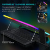 TopMate C12 Ventilateur PC Portable RGB de Jeu Bureau, Refroidisseur pour Ordinateur Portable 15,6-17,3", Support de Refroidisse