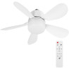 Ventilateur de Plafond avec Lumière et Telecommande, E27/E26 Lampe de Ventilateur LED Dimmable Plafonnier Timing, 5 Pales, Silen