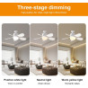 Ventilateur de Plafond avec Lumière et Telecommande, E27/E26 Lampe de Ventilateur LED Dimmable Plafonnier Timing, 5 Pales, Silen