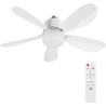 Ventilateur de Plafond avec Lumière et Telecommande, E27/E26 Lampe de Ventilateur LED Dimmable Plafonnier Timing, 5 Pales, Silen