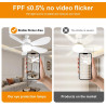 Ventilateur de Plafond avec Lumière et Telecommande, E27/E26 Lampe de Ventilateur LED Dimmable Plafonnier Timing, 5 Pales, Silen