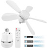 Ventilateur de Plafond avec Lumière et Telecommande, E27/E26 Lampe de Ventilateur LED Dimmable Plafonnier Timing, 5 Pales, Silen