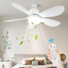 Ventilateur de Plafond avec Lumière et Telecommande, E27/E26 Lampe de Ventilateur LED Dimmable Plafonnier Timing, 5 Pales, Silen