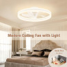 VOLISUN Ventilateur de plafond avec éclairage et télécommande, 6 niveaux de vent et intensité variable, plafonnier moderne avec 
