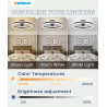 VOLISUN Ventilateur de Plafond avec Lumière LED Dimmable et Télécommande, 6 Vitesses, Silencieux pour Chambre et Salon (Noir, 40