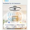VOLISUN Ventilateur de Plafond avec Lumière LED Dimmable et Télécommande, 6 Vitesses, Silencieux pour Chambre et Salon (Noir, 40