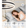 VOLISUN Ventilateur de Plafond avec Lumière LED Dimmable et Télécommande, 6 Vitesses, Silencieux pour Chambre et Salon (Noir, 40