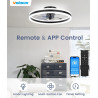 VOLISUN Ventilateur de Plafond avec Lumière LED Dimmable et Télécommande, 6 Vitesses, Silencieux pour Chambre et Salon (Noir, 40