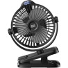 Minthouz Ventilateur Portable USB, Ventilateur Bureau Silencieux avec Clip, Batterie 8000mAh Rechargeable, 5 Vitesses, Idéal pou