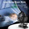 Minthouz Ventilateur Portable USB, Ventilateur Bureau Silencieux avec Clip, Batterie 8000mAh Rechargeable, 5 Vitesses, Idéal pou