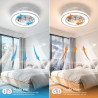 Ateroll Ventilateur Plafond avec Lumiere Ø41.5 cm, 3000K-4000K-6500K+RGB, 6 Vitesses de Ventilation Réglables avec Télécommande,