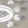 Ateroll Ventilateur Plafond avec Lumiere Ø41.5 cm, 3000K-4000K-6500K+RGB, 6 Vitesses de Ventilation Réglables avec Télécommande,