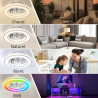 Ateroll Ventilateur Plafond avec Lumiere Ø41.5 cm, 3000K-4000K-6500K+RGB, 6 Vitesses de Ventilation Réglables avec Télécommande,